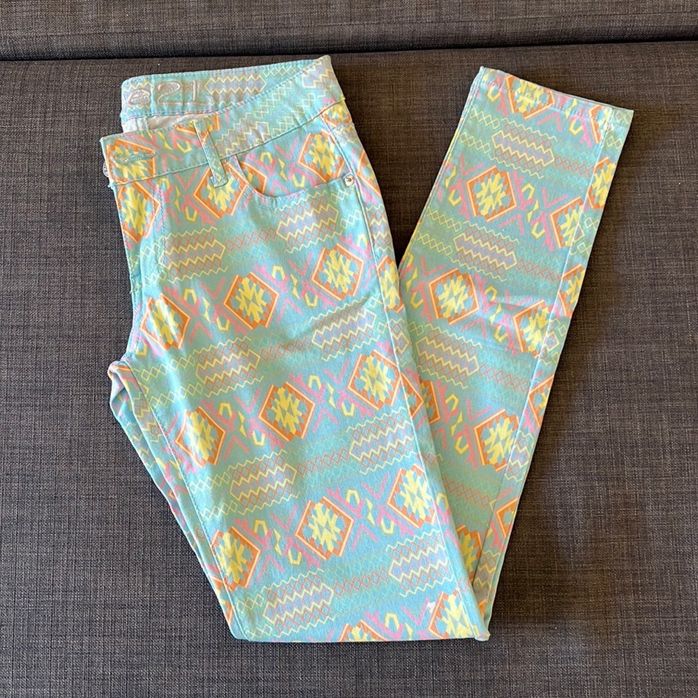 Aztec Print / 90s Colors / 2010s Style Jeggings Pants